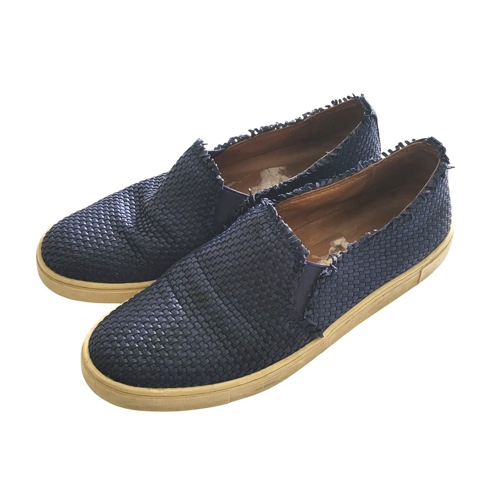 Frye Ivy Fray Sneakers Shoes Woven Basket Blue Flat Womens 7M Good Condition - Picture 2 of 7